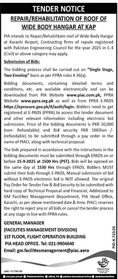 Pakistan International Airlines Karachi Tender Notice
